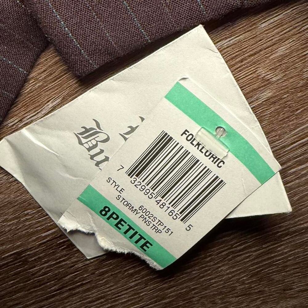 Style & Co Petite Brown Pinstripe Blazer Size 8P (NWT) | Stretch Tailored Jacket - Picture 3 of 4